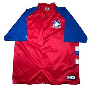 Vintage Y2K‎ San Diego Clippers Hardwood Classics Majestic Satin Jacket Mens XXL